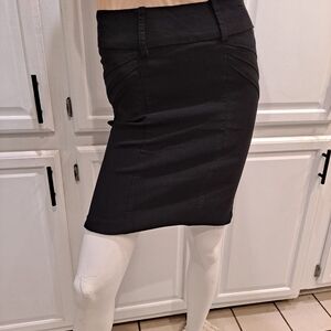 Body Central Elegant Black Mini Pencil Skirt
